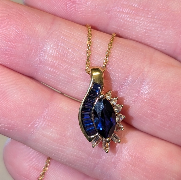 Sapphire Pendant Necklace - Picture 5 of 15